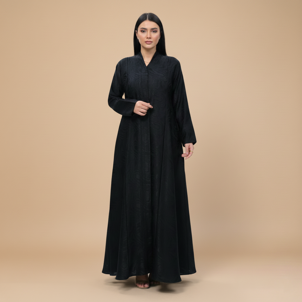 black jacquard abaya .