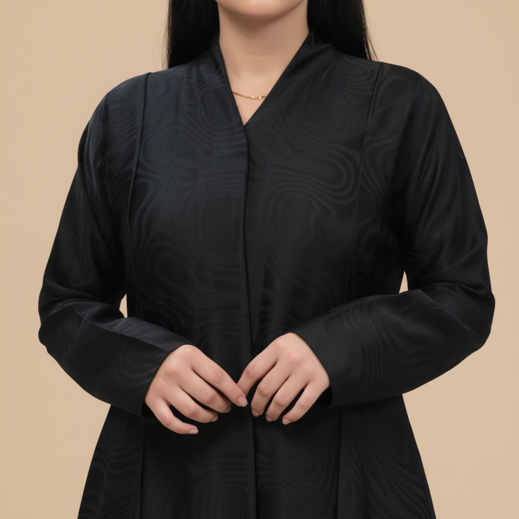 black jacquard abaya .