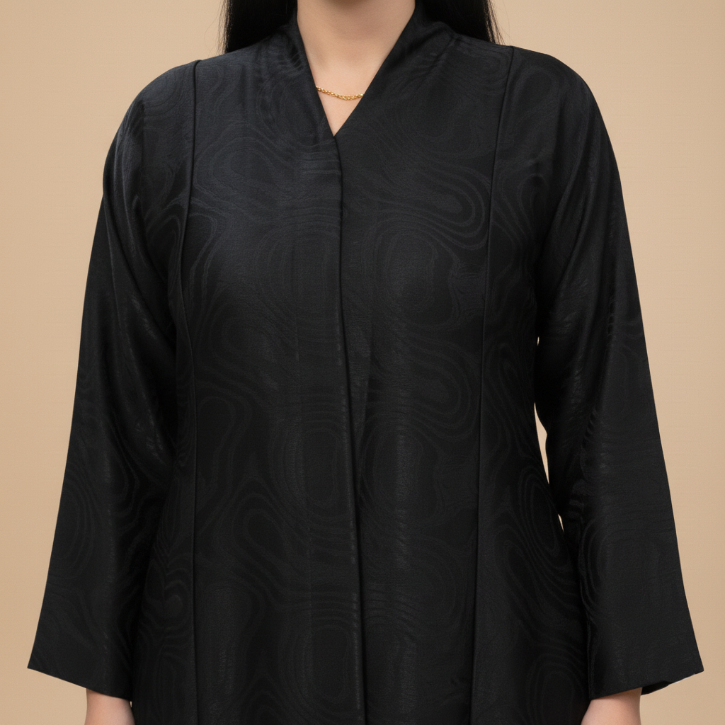 black jacquard abaya .