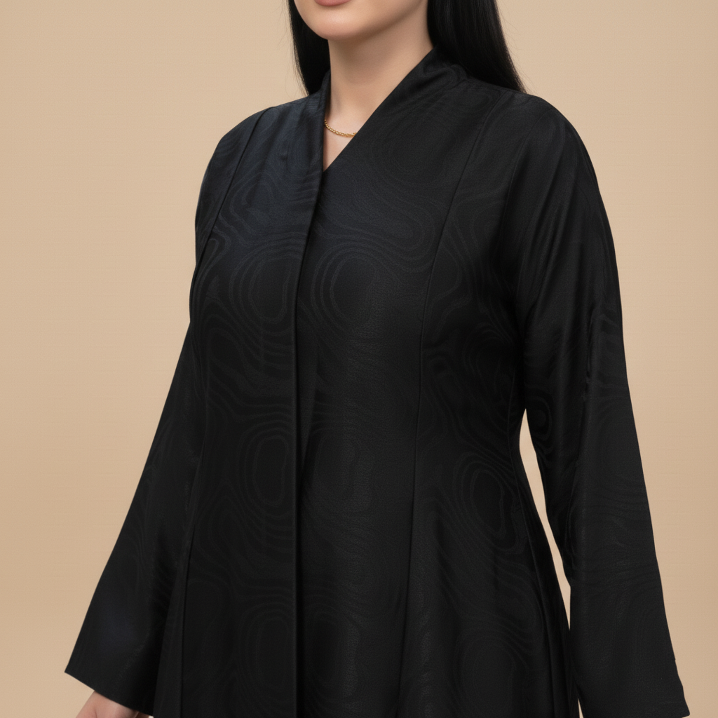 black jacquard abaya .