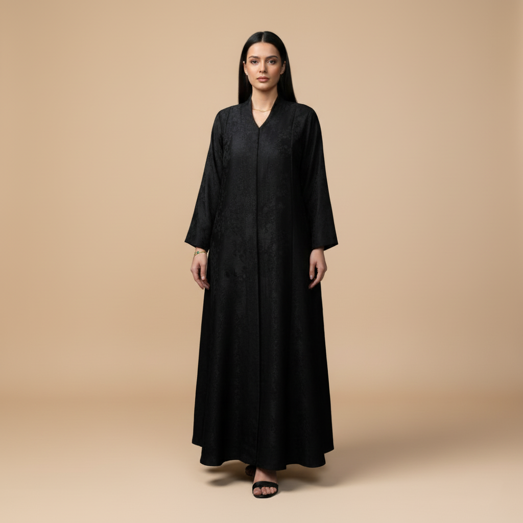 black jacquard abaya .