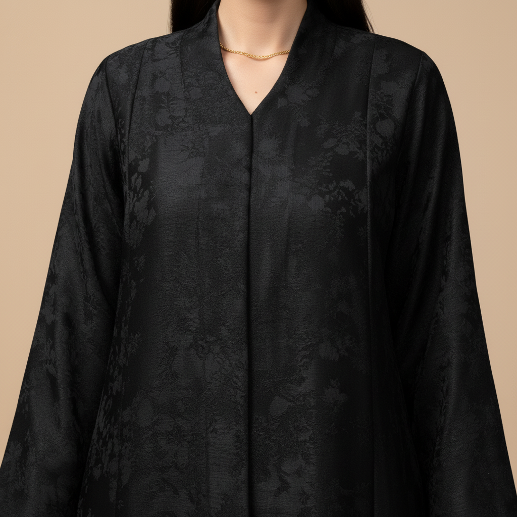black jacquard abaya .