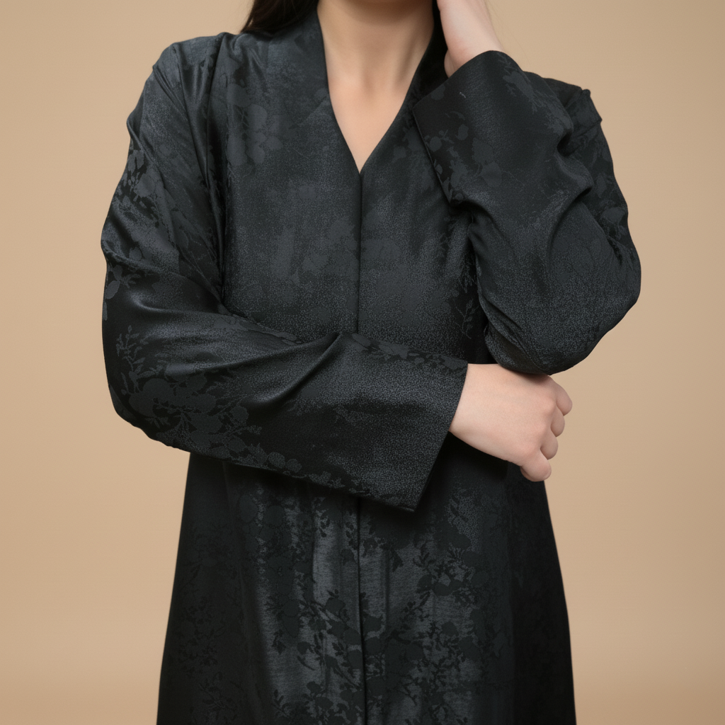 black jacquard abaya .