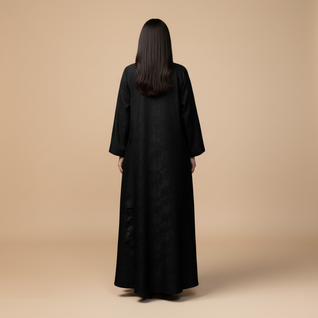 black jacquard abaya .