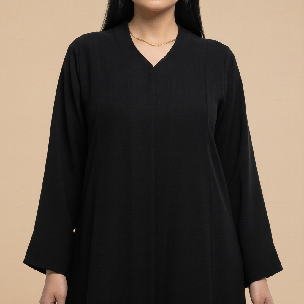 plain black abaya for everyday wear.
