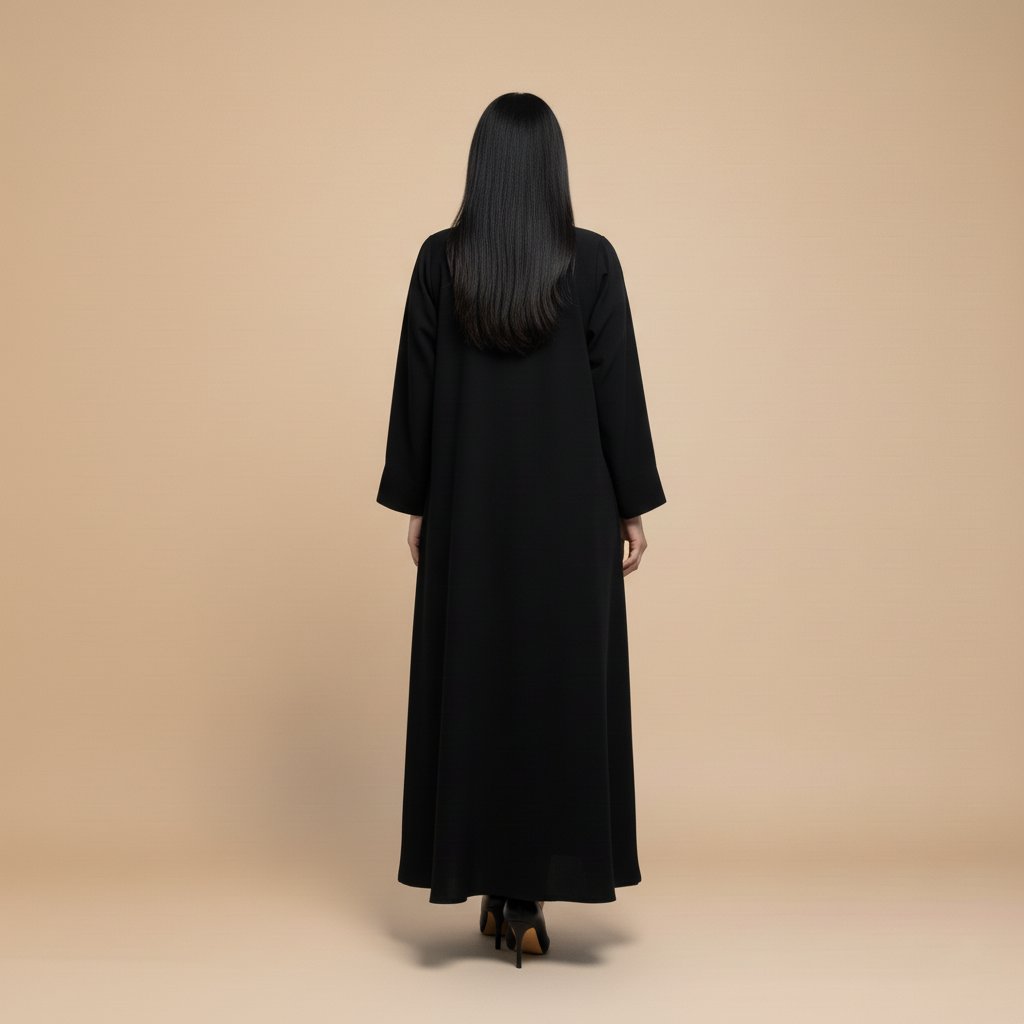 plain black abaya for everyday wear.
