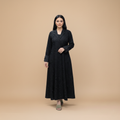 black jacquard abaya with Classic collar