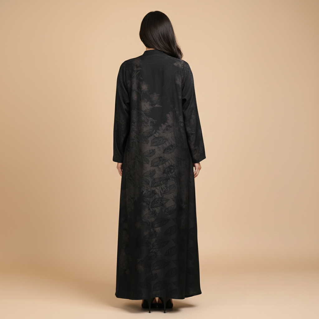 Black Abaya with Flowing Cloche Cut